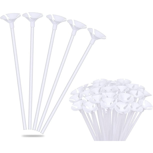 PMU Bastones para globos transparentes de 16 pulgadas con copas  transparentes, soporte de globos de látex/Mylar de alta calidad para globos  rellenos