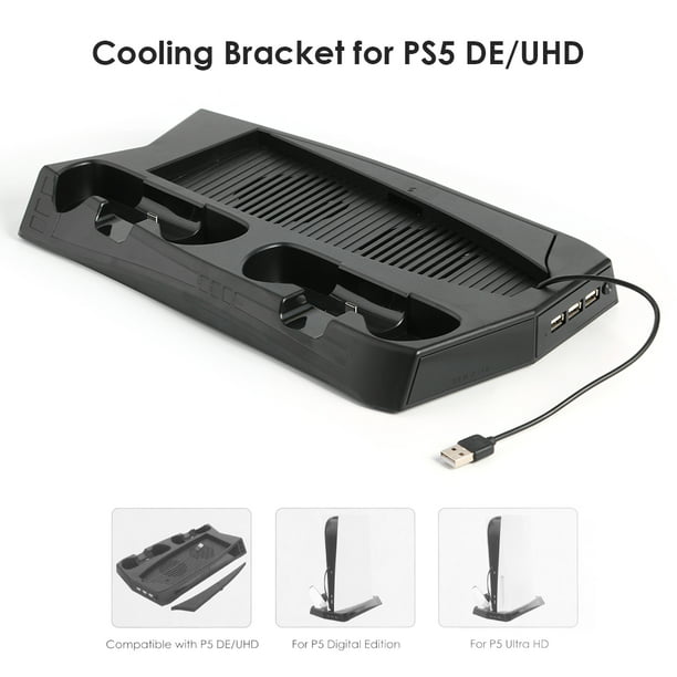 Ventilador de refrigeración PS5, ventilador horizontal PS5 con luz LED,  compatible con PS5 edición digital o edición de discos