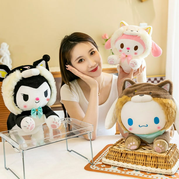 Sanrio-muñeco de peluche Kuromi para niños y niñas, juguete de peluche con  almohada de felpa, regalo de cumpleaños, 2023