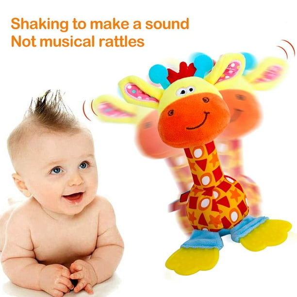 Sonajero para bebés de 0 a 12 meses - 2 sonajeros para recién nacidos -  Mordedor sensorial de felpa - Anillo sonajero para 0 3 6 9 12 meses Regalo  de baby
