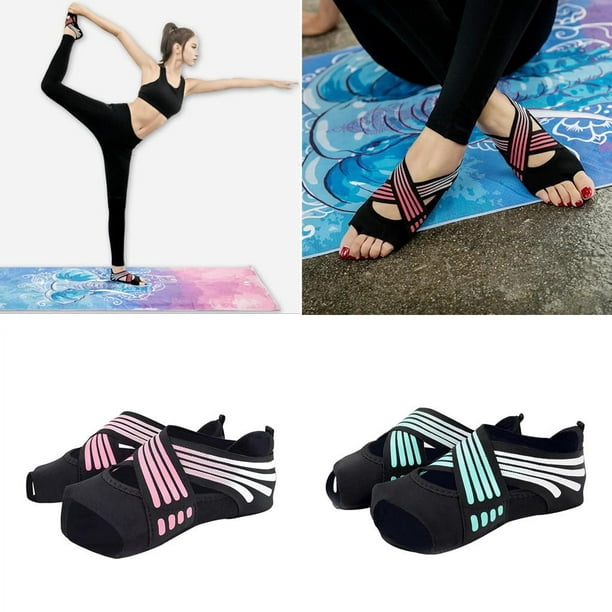 Calcetines yoga para los dedos de los pies con agarres para mujeres  Calcetines antideslizantes, calcetines de yoga Antideslizantes Pilates  Barre Grip Calcetines