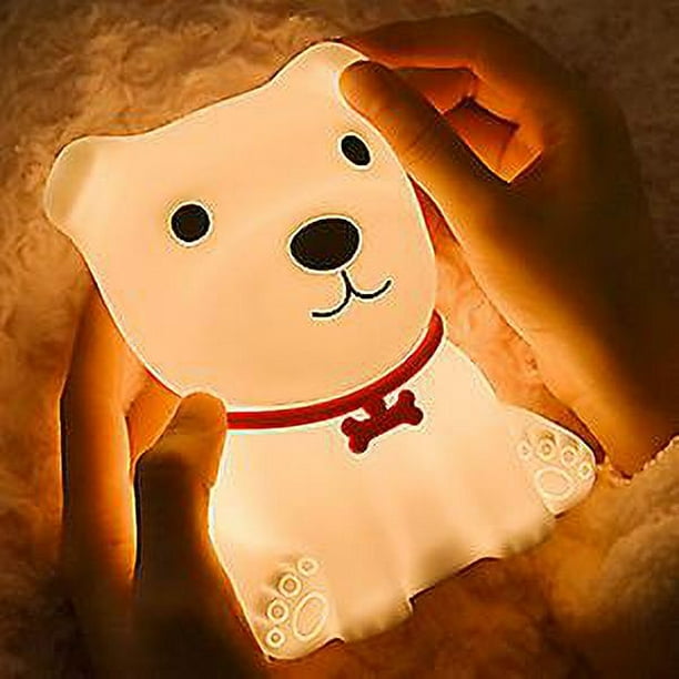 Luz nocturna para niños cachorros, lámparas de silicona, luz