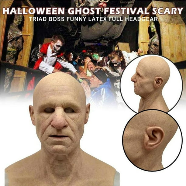 Máscara realista de anciano para adultos, máscara de látex para cosplay de  Halloween