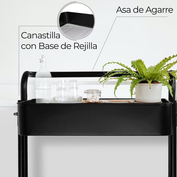 Carrito de almacenamiento – 3 niveles de metal con ruedas organizador de  herramientas, carrito de manualidades, estante organizador multiusos,  estante de torre para servir para oficina, baño, cocina, cuarto de niños,  cuarto