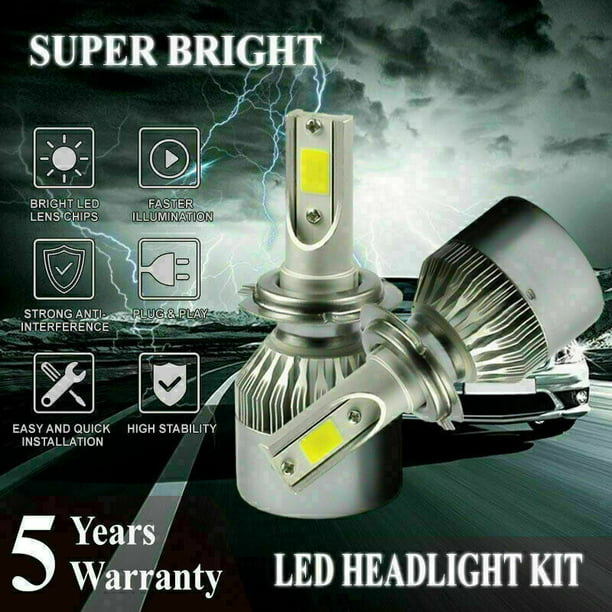 1 par H7 LED DRL Kit de conversión de luz antiniebla 6000K Lámpara de  bombillas blancas JAMW Sencillez