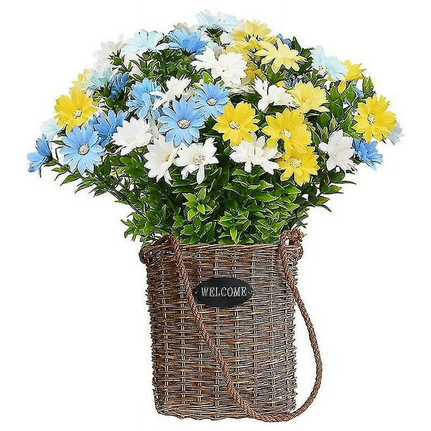 Margarita de flores artificiales, 10 unidades, margaritas de seda,  resistentes a los rayos UV, sin mantenimiento, para arreglos florales,  decoración