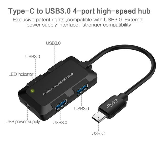 Divisor de Concentrador -en-1 Multipuerto USB C Tipo C a USB3.0 USB 2.0  Sunnimix expansor de puerto usb
