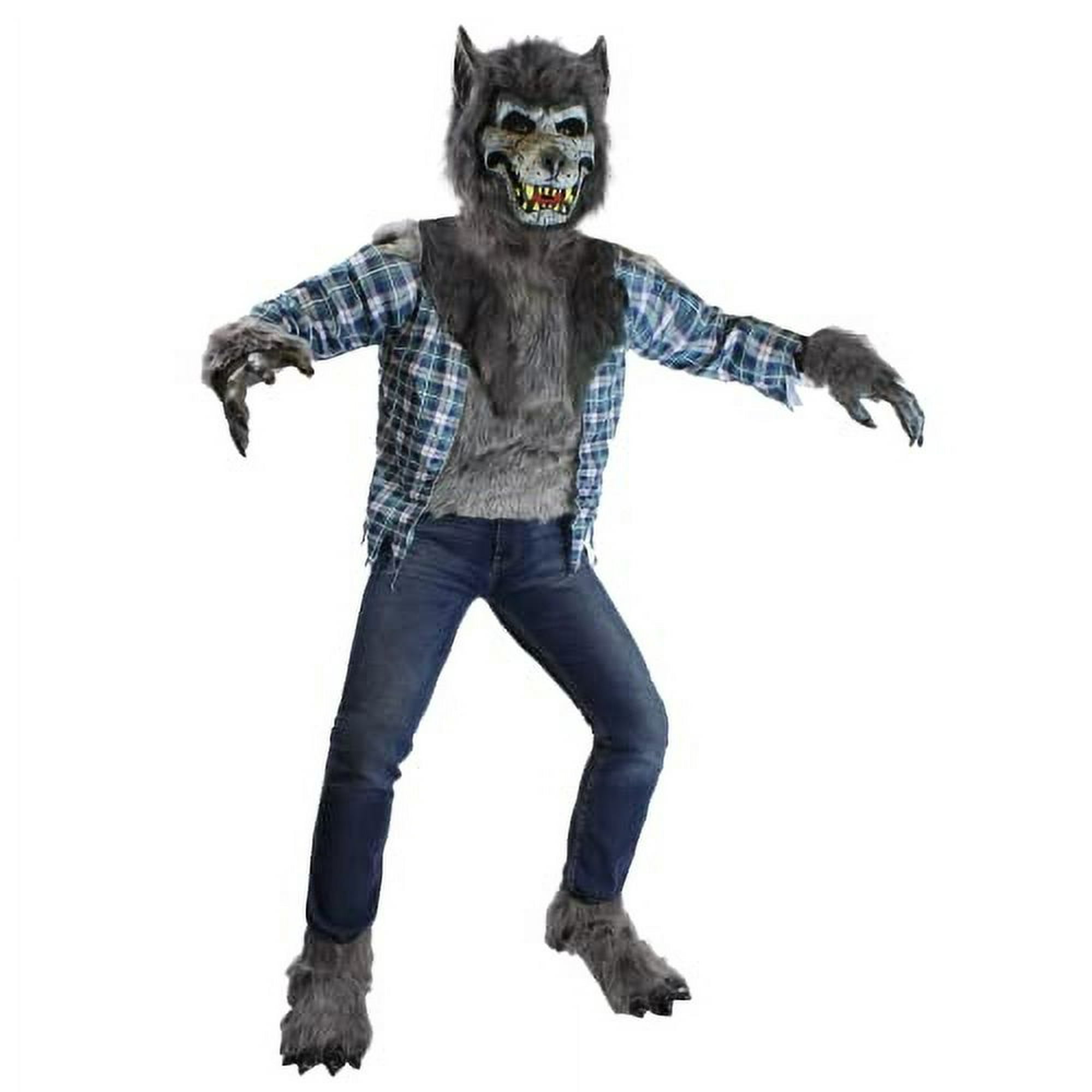 Holloween - Máscara de terror para fiesta, disfraz de hombre lobo, máscara  de cabeza de lobo y garras