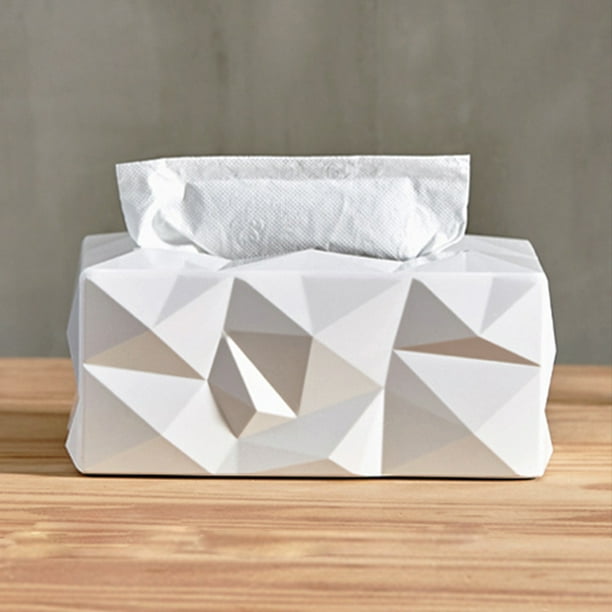Caja de pañuelos para el hogar, caja de pañuelos para decoración de  escritorio, hogar, oficina, caja de pañuelos húmedos, 1 unidad (color  blanco)