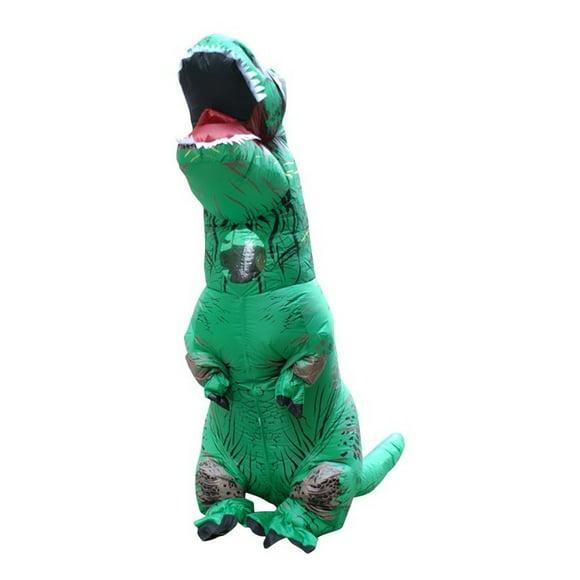 disfraz dinosaurio traje inflable rack  pack verde trex jurasico adulto aire
