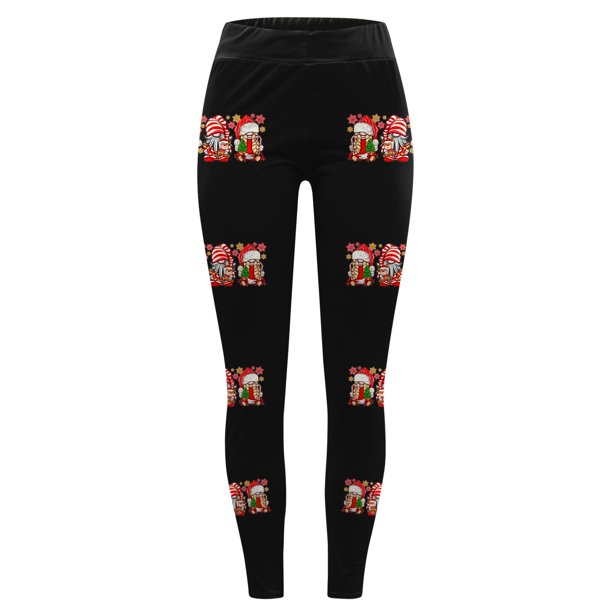 Gibobby Medias Afelpadas Translúcidas Leggings para mujer Leggings de  entrenamiento Pantalones de bloque de color con estampado navideño Leggings