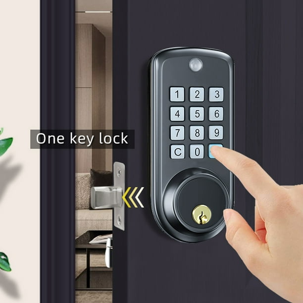 SLIIMU Juego de cerradura de puerta delantera sin llave, cerradura de  puerta automática de seguridad para casa con teclado para puerta exterior
