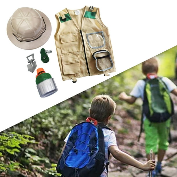 Kit de aventura al aire libre para niños Chaleco de carga Sombrero