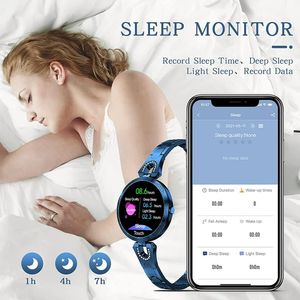 Oferta Smartwatch Mujer,Reloj Inteligente Mujer con Llamada  Bluetooth/Marcación,Monitor Sueño Seguimiento del Menstrual,Caloría  Podómetro Cronómetro Pulsera Actividad Inteligente para Android iOS