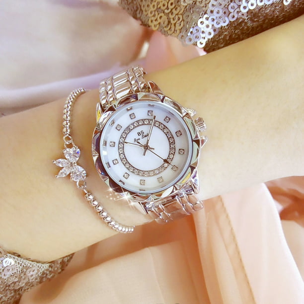 Mirar Irfora Reloj de moda para mujer, caja de metal, reloj de pulsera  analógico, reloj de cuarzo brillante con diamantes Irfora Mirar
