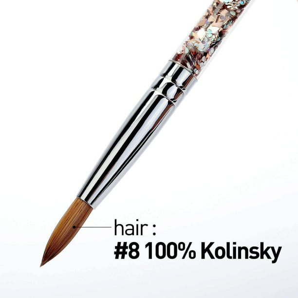 Pincel de uñas acrílico EX Kolinsky para polvo de manicura (CRIMPED) - –  Four Seasons Beauty Supply