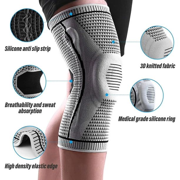Rodilleras para el dolor de rodilla, 1 piezas, manga de compresión  ajustable, para el dolor de