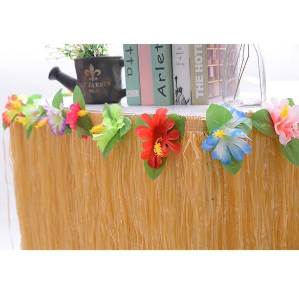 Comprar Falda Hawaiana con Flores de 75cm Paja - Hawaianos