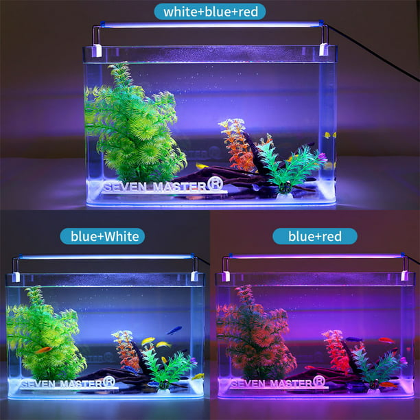 Wdftyju Acuario Barra de luz LED Fish Tank Slim Clip Lámpara