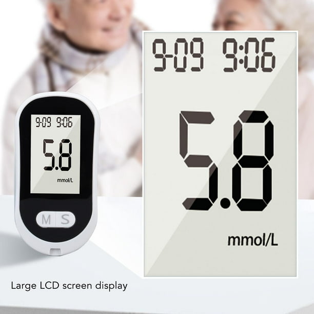 Medidor de glucosa en sangre resultado de pantalla grande HD en 4 segundos  Probador de glucosa en sangre de codificación automática para Office  ANGGREK Otros