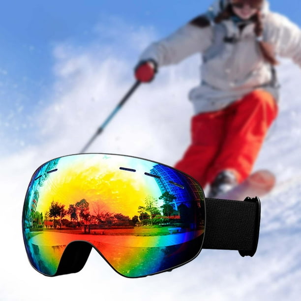 Gafas de esquí para mujer, gafas de nieve para mujer, gafas sobre gafas  resistentes al viento, protección UV, antivaho para motos de nieve