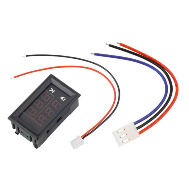 Voltímetro/Amperimetro Digital 0.28 Pulgadas LED Bicolor para Medicion  0-100V 0-10A con Protección de Inversa Sunnimix Mini voltímetro digital