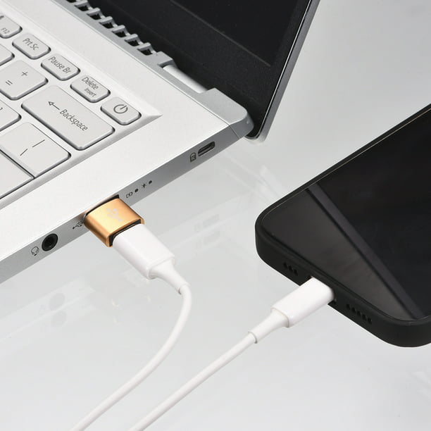 Paquete de 4 adaptadores USB C hembra a Lightning macho, adaptador USB-C a  Lightning, Lightning a USB C, adaptador de cargador de cable tipo C para