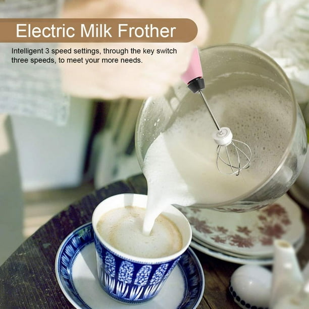 Espumador de leche eléctrico,Espumador de leche recargable Coctelera  eléctrica de leche Batidor de huevos Parte superior de la línea