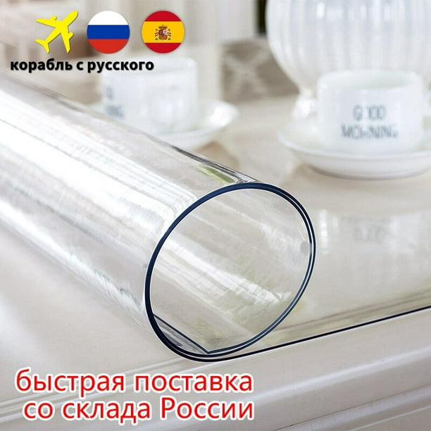 Mantel de PVC transparente 100% impermeable, PVC respetuoso con el medio  ambiente, protector de mesa a prueba de aceite a prueba de derrames, mantel