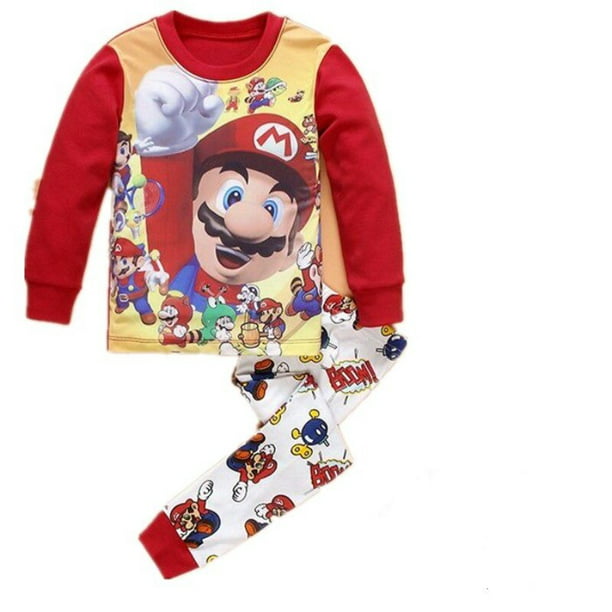 Nuevo juego de ropa para niños Super Mario Bros, estilos, pijamas de varios tamaños niños, adecuado para regalos de fiesta de Navidad de 1 a años zhangmengya LED