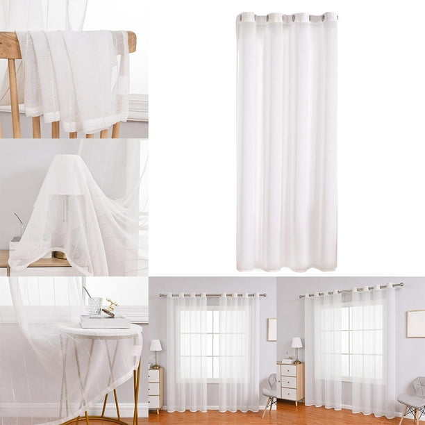 Comprar Cortinas transparentes modernas de VELCRO en blanco transparente  para decoración de sala de estar, cortinas transparentes con estampado de  copos de nieve para decoración del hogar y dormitorio