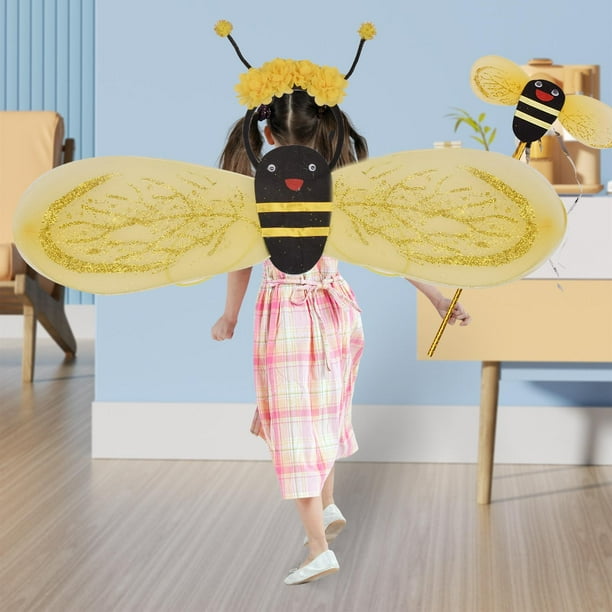  Disfraz de abeja de 2 piezas con alas de abejorro y diadema  para niños, disfraz de abeja de abeja, color amarillo : Ropa, Zapatos y  Joyería