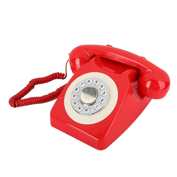 Teléfono fijo retro estilo occidental teléfono vintage teléfono de mesa de  oficina en casa teléfono de escritorio (rojo) Unbranded XD05030-01