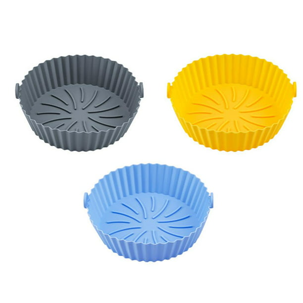 Bandeja de silicona para freidora de aire, reutilizable, para horno,  microondas, molde para tartas (amarillo)
