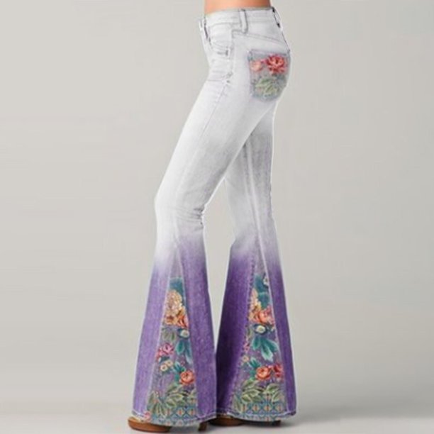 PANTALONES ACAMPANADOS, Morado