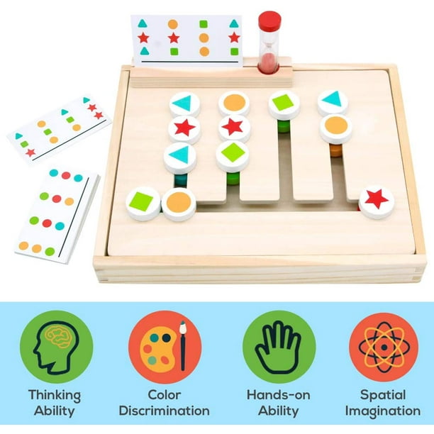 Juguetes de 3 años para Montessori caja de clasificación de rompecabezas de  madera juguetes educativos juegos de mesa juguetes educativos juegos de  pensamiento con reloj de arena juegos de regalo para niños