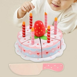 Juguete de tarta de cumpleaños de bricolaje, juguete de tarta de juguete  Juguetes educativos tempranos Pastel de cumpleaños de fresa para 3 4 Hugo  Los niños fingen juguetes de pastel | Walmart en línea