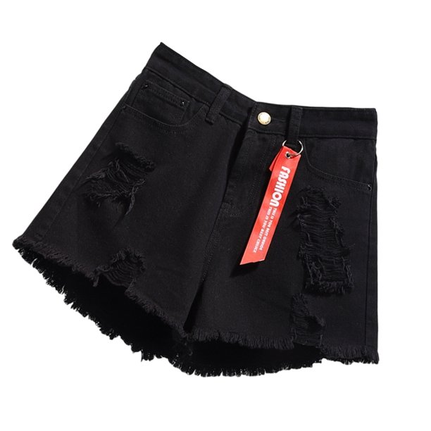 PANTALONES CORTOS VAQUEROS, Negro