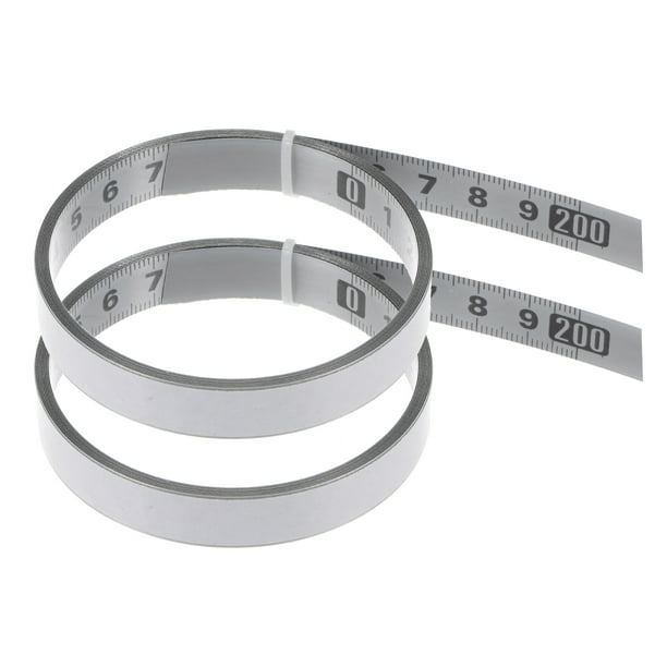 2 x Cinta métrica adhesiva de 200 cm de izquierda a derecha, regla adhesiva  de acero, plateada Unique Bargains cintas métricas