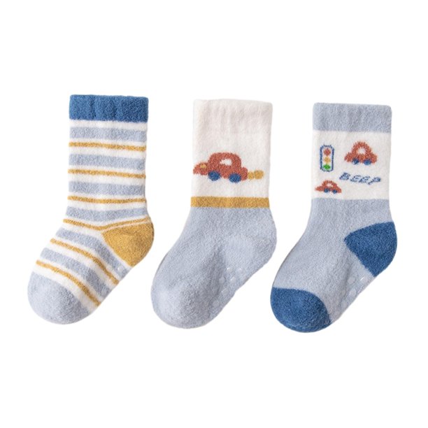 4 Pares De Calcetines Para Bebé De 0 A 3 Años Lindos Para Niño Y Niña Otoño  E Invierno Oso Cachorro