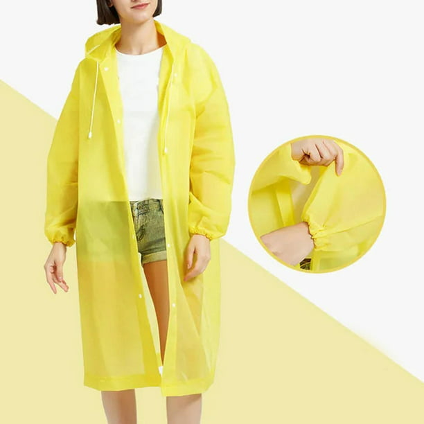 Chubasquero largo amarillo para mujer, Poncho impermeable a la moda,  cubiertas desmontables para lluvia, senderismo, ciclismo, regalo para pareja