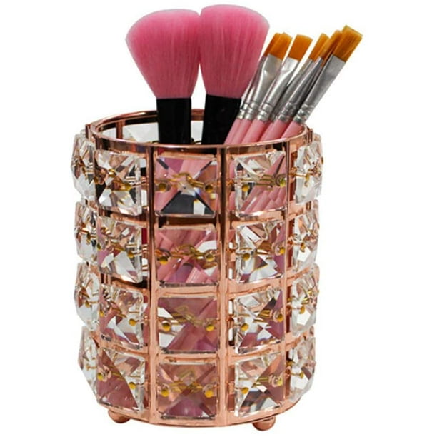 Sipliv Porta brochas de maquillaje, soporte para bolígrafo, hecho a mano,  colección de lápices de cejas de cristal, almacenamiento cosmético para