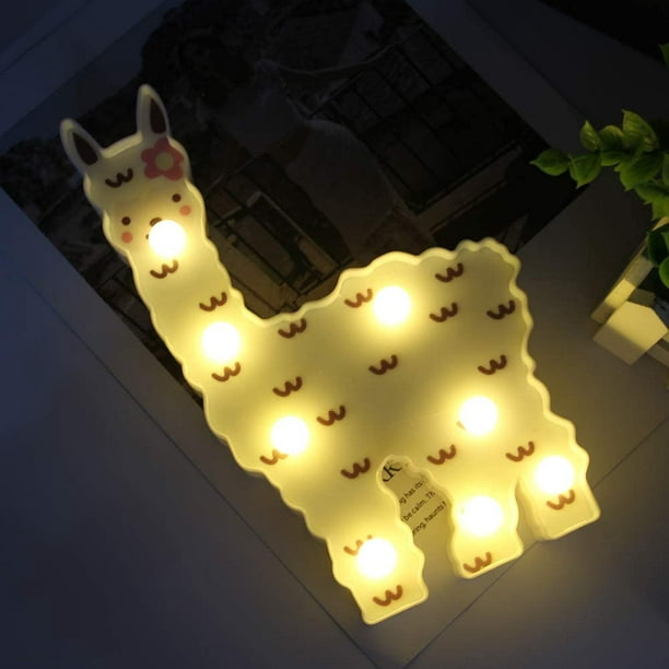 Luz de noche de llama, regalos para niños, luz de noche LED pintada de  alpaca, luz de decoración de pared de llama para habitación de niñas,  mesita de noche, hogar (nube de