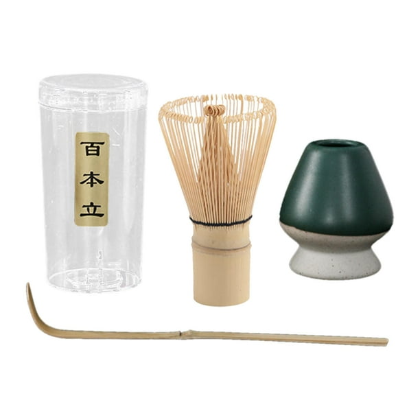 Batidor Bambu Bamboo Para Te Matcha Con Soporte Cerámica