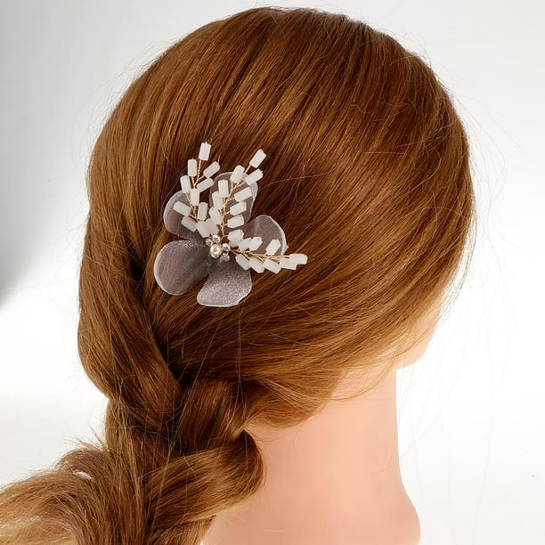 de moda Diamante de imitación Diamante Flor Pin de cabellero Boda Noche  Joyería para el cabello Yotijar Alfileres nupciales de boda