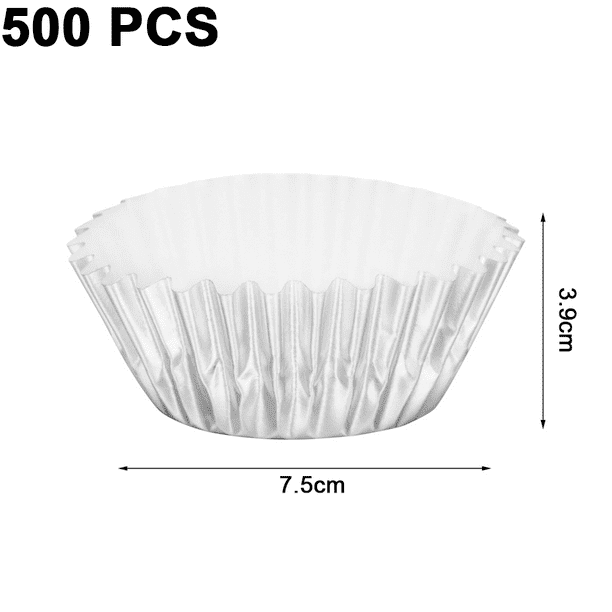 500 Uds. Forros de papel de aluminio para cupcakes, moldes para muffins,  tazas para hornear para bodas, cumpleaños, baby showers, fiestas Zhivalor  Utensilios de Horneado y Reposteria