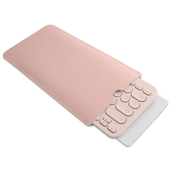 rosa funda de cuero sintético para teclado inalámbrico bluetooth logitech k380 bolsa de viaje organizador electrónico jm