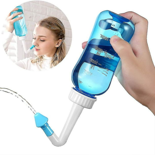 Enjuague Nasal, Botella De Irrigador Nasal 300ml Neti Pot Sinus Kit Para  Adultos Y Niños-azul