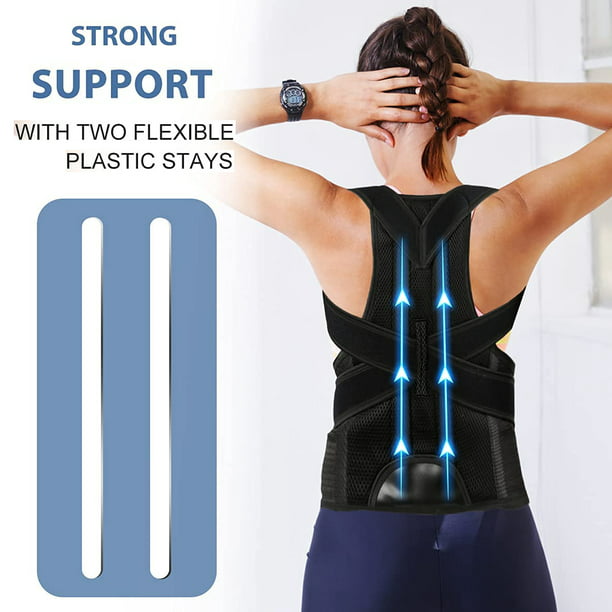 Cinturón de soporte lumbar para espalda totalmente ajustable para dolor de  espalda inferior y superior, talla L, color negro