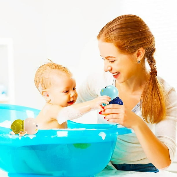 Juguetes de baño para niños pequeños de 1 a 3 años, juguetes de baño de  tortugas de natación, juguetes de bañera flotantes para bebés, juguetes de